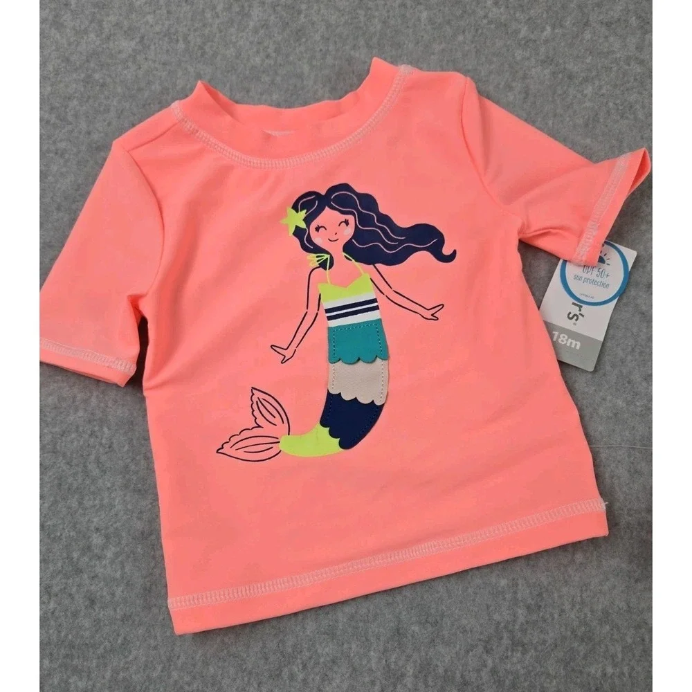 Carter's Girls Size 18 months 2 Piece Swimsuit Bathing‎ Suit Mermaid NEW